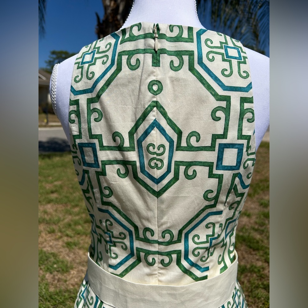 NWT🌷Mestiza N.Y. Havana Print Poplin High Square Neck Fit-and-Flare Mini Dress - Picture 9 of 12